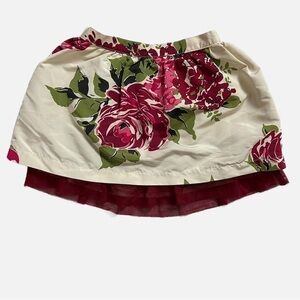 BABY GAP Girl Ivory Floral Skirt Red Tulle Trim - 2T